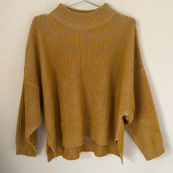 TOPSHOP Mock Neck Sweater in Mustard Size 8-10 Petite - Picture 3 of 11